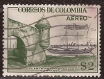 Sellos de America - Colombia -  Puerto de Pastelillo en Cartagena  1959 aéreo 2 pesos