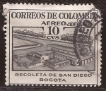 Stamps : America : Colombia :  Recoleta de San Diego, Bogotá  1960 aéreo 10 centavos