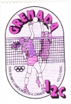 Sellos de America - Granada -  olimpiada de Montreal- volleyball