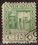 Sellos del Mundo : Europa : Andorra : S Julià de Loria  1934 10 cents verde amarillento