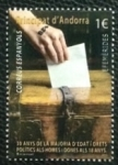Stamps : Europe : Andorra :  30 anys mayoría de edat