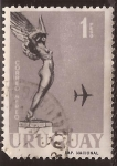 Sellos de America - Uruguay -  Diosa Alada con Aeroplano 1960  aéreo 1 peso