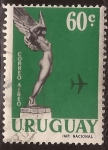 Sellos de America - Uruguay -  Diosa Alada con Aeroplano 1960  aéreo 60 cents