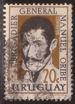 Stamps Uruguay -  Brigadier General Manuel Oribe  1960 20 cents