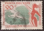 Sellos de America - Uruguay -  Cincuentenario de Punta del Este  1959 aéreo 90 cents
