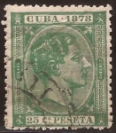 Stamps America - Cuba -  Alfonso XII  1878 25 céntimos