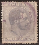 Stamps Cuba -  Alfonso XII  1881 5 céntimos de peso