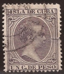 Stamps America - Cuba -  Alfonso XIII  1896 1 céntimo de peso