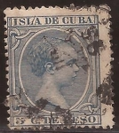 Stamps : America : Cuba :  Alfonso XIII  1896 5 céntimos de peso