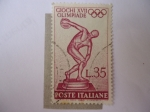 Stamps : Europe : Italy :  Giochi XVII Olimpiade - Lanzador de Disco del Escultor Myron - Juegos Olímpicos de verano 1960-Roma 