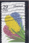 Sellos de America - Estados Unidos -  flores- jacinto