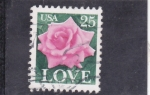 Sellos de America - Estados Unidos -  rosa-LOVE