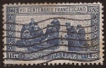 Stamps Italy -  VII Centenario muerte de Sn Francisco de Asís  1926  1,50 liras