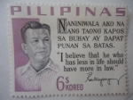 Sellos de Asia - Filipinas -  Ramon Magsaysay (1907-1957)- Presidente de Filipina -Credo Presidencial -Serie:Dichos Presidenciales
