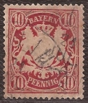 Stamps Europe - Germany -  Escudo de Baviera  1888 10 pfennig