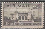 Sellos de America - Estados Unidos -  Edificio de la Unión Panamericana, Washington, DC y avión Martin 2-0-2.