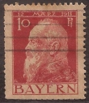 Stamps : Europe : Germany :  Príncipe Regente Luitpold  1911 10 pfennig