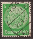Stamps Germany -  Paul von Hinderburg  1934 5 reichspfennig