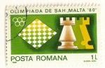 Stamps Romania -  Olimpiada de ajedrez en Malta