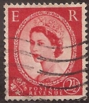 Stamps United Kingdom -  Elisasbeth II  1958   2 1/2 penique