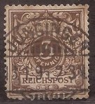 Sellos del Mundo : Europa : Alemania : Valor Numérico Bajo Corona  1889 3 reichspfennig