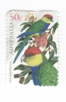 Stamps Australia -  Loro rojo coronado