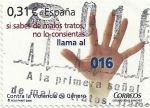 Stamps Spain -  CONTRA LA VIOLENCIA DE GÉNERO. 016, TELÉFONO DE ASISTENCIA. EDIFIL 4389