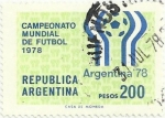 Stamps Argentina -  MUNDIAL DE FUTBOL ARGENTINA´78. LOGOTIPO DEL MUNDIAL. YVERT AR 1110