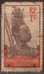Sellos del Mundo : Africa : Gab�n : Guerrero Afrique Equatoriale  1912  1 cent