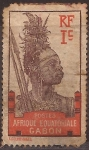 Sellos del Mundo : Africa : Gabon : Guerrero Afrique Equatoriale  1912  1 cent