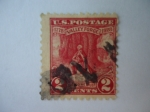 Stamps United States -  General: Geoge washington - 1778 Valley Forge 1928 - Orando; en Dios confíamos.
