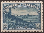 Stamps Spain -  Defensa de Madrid  1938  45 cents + 2 ptas