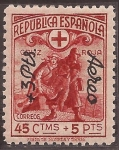 Stamps : Europe : Spain :  Cruz Roja República Española  1938 aéreo 45 cents + 5 ptas + 3 ptas