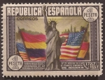 Stamps Spain -  CL Aniversario Constitución EE.UU., 1938 1 pta