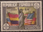 Stamps Spain -  CL Aniversario Constitución EE.UU., 1938 aéreo 1 +5 ptas
