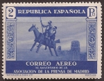 Stamps Spain -  XL Aniversario Asociación de la Prensa  1936 aéreo 2 ptas
