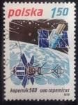 Stamps : Europe : Poland :  Kopernk 500 y Satélite Copernico