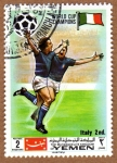 Stamps Asia - Yemen -  RES-EQUIPO DE FUTBOL ITALIA - MEXICO'70