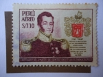Stamps Peru -  Centenario de la Muerte del General Alvarez Thomás 1857-1957.
