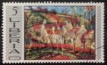 Stamps Liberia -  Tejados rojos, Camille Pissarro