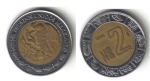 monedas del Mundo : America : M�xico :  2Nuevos Pesos