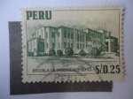 Stamps Peru -  Escuela de Ingenieros-1945