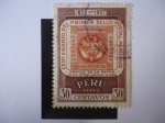 Sellos de America - Per� -  Centenario del Primer Sello Postal Peruano 1857-1957- Armas de la Patria