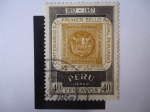 Sellos de America - Per -  Centenario del Primer Sello Postal Peruano 1857-1957- Armas de la Patria-Emisión Of. Marzo 10 del 18