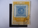 Stamps Peru -  Centenario del Primer Sello Postal Peruano 1857-1957- Armas de la Patria