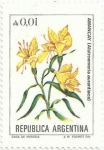 Sellos de America - Argentina -  FLORES, TIPOS DE 1982-85 EN NUEVA MONEDA. AMANCAY, A. aurantiaca. YVERT AR 1471