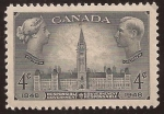 Stamps : America : Canada :  Centenario de Gobierno Responsable  1948 4 centavos