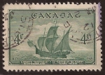 Stamps : America : Canada :  Buque "Matthew" de John Cabot  1949 4 centavos