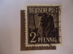 Sellos de Europa - Alemania -  Plantador - Deutsch Post. 2 pfennig - Ocupación Aliada 1948.