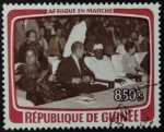 Sellos de Africa - Guinea -  Visita Presidente Valerie Giscard d'Estaing